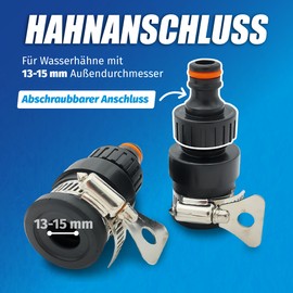 MaJoCompTec® ALLCONNECT Universal Tap Connection Set, Adjustable Water Tap Connection for Outdoor Tap without Thread, Motorhome, Caravan, Boat Adapter Set (Water Thief Set)