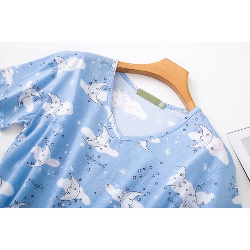 PNAEONG Conjunto de pijama corto de algodón para mujer, S