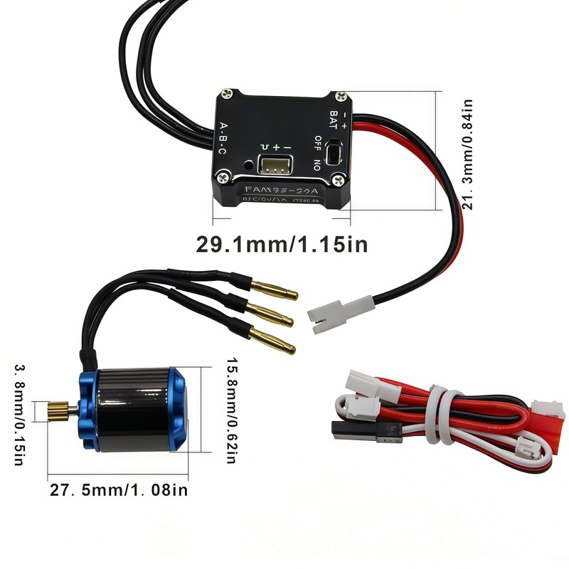 AMK SCX30 Brushless Motor ESC Combo, 1212 5000KV Outer Rotor