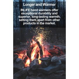 INLIFE, 40 Packs, Made in Korea Hand & Body Warmers Super Warm and Long Lasting Up to 9 Hours of Heat Odorless All Natural Air Activated 2.1oz