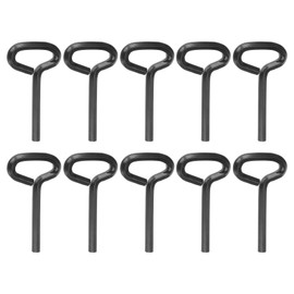 QUARKZMAN Pack of 10 Dog Key Hex Key 7/32 Inch SAE Metal Dog Door Key Spanner with T-Ring Full Loop, Black