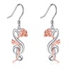 Music Note Earrings 925 Sterling Silver Rose Flower Treble Clef