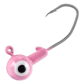 Dr.Fish 20 Pack Fishing Jig Heads, Crappie Jigs Round Ball Sickle Hooks Freshwater Fishing Hook Lures Bass Trout Panfish Bluegill 1/16oz Pink