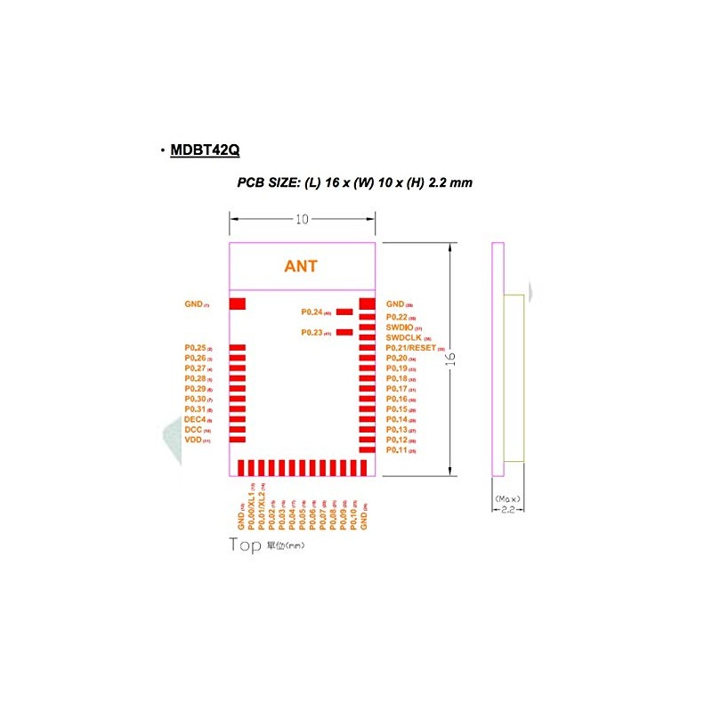 MDBT42Q-P192KL Nordic nRF52811 Module PCB Antenna Bluetooth Zigbee Thread ANT+