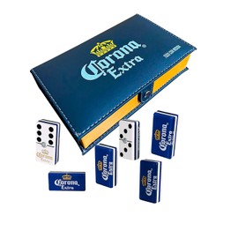 Domino Corona Extra Fondo Azul y Baraja Española Corona