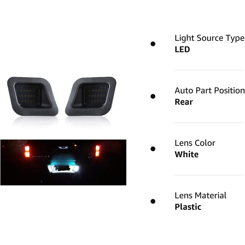 Gempro LED License Plate Light Lamp Assembly Replacement For 2003-2018