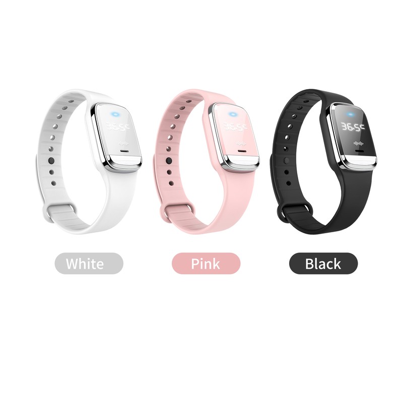 Temperature Measurement Bracelets Ultrasonic Mosquito Repellent Bands Non-Toxic Deet Free