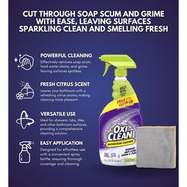 GROVE Shower Tile & Tub Cleaner Spray Bundle - Soap Scum Remover - Shower Tile Cleaner - Bathtub Cleaner - Bathroom Tile Cleaner - Shower Cleaner - Bathroom Cleaner - 32 oz