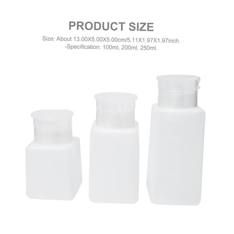 BIUDECO 3pcs Alcohol Dispensers Push-Type Anti-Static Bottle Pumping Feature Leak-Proof