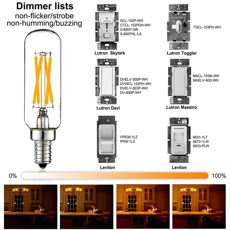 LiteHistory LED Bulb Dimmable 6W Equal Warm White 2700K T6