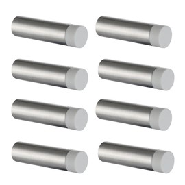 JQK Door Stopper, 2-7/8 Inch 304 Stainless Steel Sound Dampening Door Stop Bumper Wall Protetor 8 Pack, Brushed Steel, DSB2-BN-P8