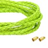 QUARKZMAN 4 mm 2.19 Yards Braided Leather Cord, Round Braided