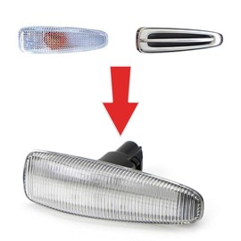 iJDMTOY Clear Sequential Blink Amber LED Side Marker Light Assembly Compatible With Mitsubishi Lancer Evo X Mirage Outlander Sport, Powered by 36-SMD LED, Replace OEM Sidemarkers