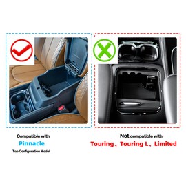 CDEFG for Chrysler Pacifica Hybrid Accessories 2024 2023 2022 2021 Center Console Organizer Tray Armrest Storage Box Insert Tray Armrest Organizer for 2021-2024 Pacifica Pinnacle (Black)