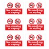 6 x No Smoking or Vaping Stickers – No Smoking