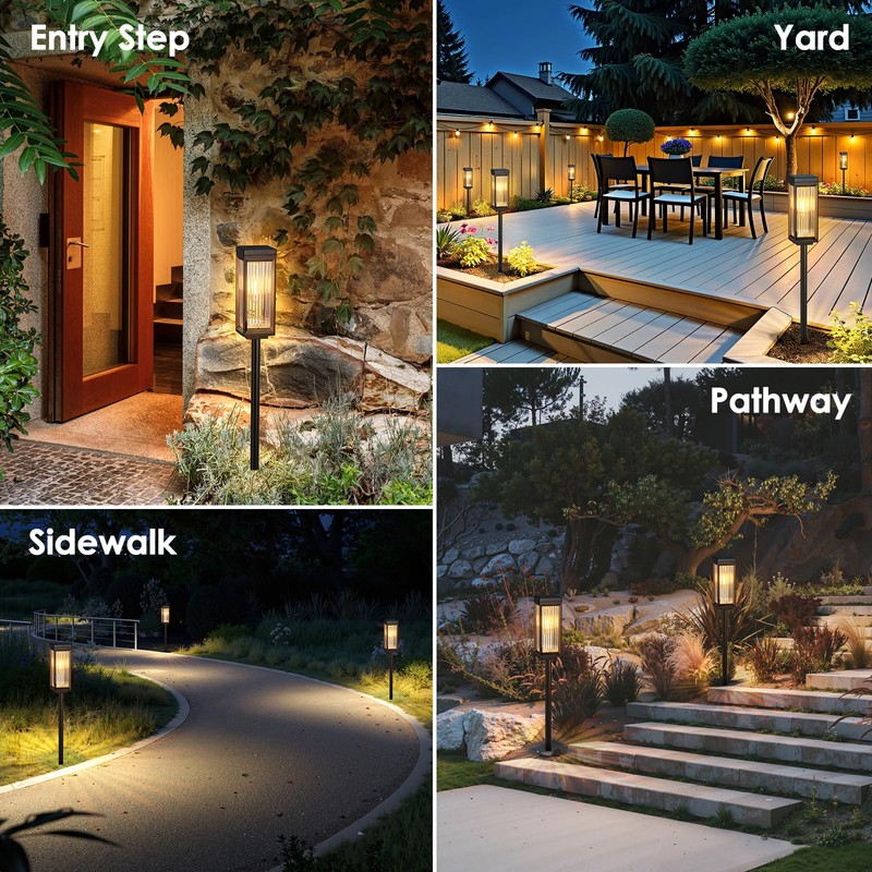 ELECLINK Solar Pathway Lights Outdoor, 8 Pack Upgraded Solar Lights