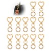 24 Pcs Heart Shaped Keychain Clip, Swivel Lobster Clasp Gold