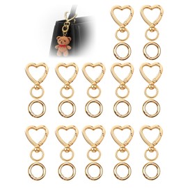 24 Pcs Heart Shaped Keychain Clip, Swivel Lobster Clasp Gold for DIY Crafts