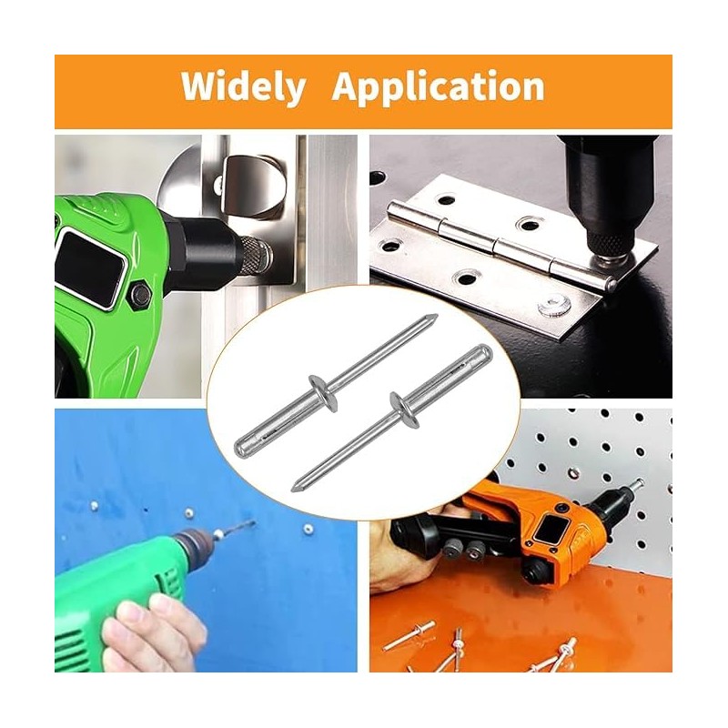 3/16" x 3/4" Tri-Fold Rivets Assortment - 150Pcs,Silver Tri-fold Exploding