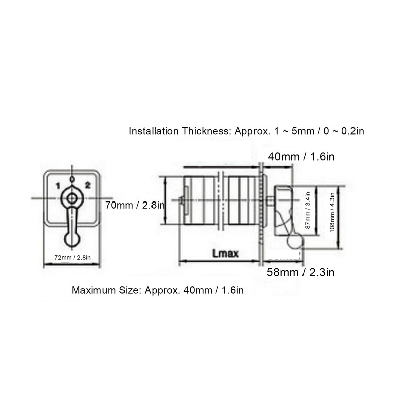 3‑Position Rotary Switch Universal Transfer Industrial Supplies LW5D‑16D1369/5 110‑500V 16A
