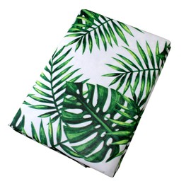 Dependable Industries inc. Essentials Flannel Back Indoor Outdoor Tablecloth Stain Resistant Water Repellent Kitchen Patio Party Everyday (Green Leaves, 52" x 52" Square)