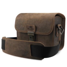 MegaGear MG1724 Pebble Genuine Leather Camera Case Bag for Instant Mirrorless and DSLR Cameras - Cinnamon