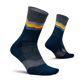 Feetures Merino 10 Max Cushion Mini Crew Sock - Wool Socks for Women & Men - (1 Pair), Switchback Sapphire, X-Large