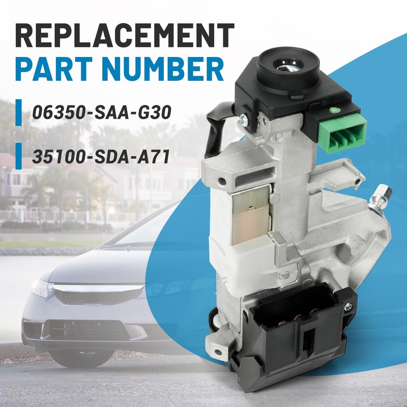Aumzong 06350-SAA-G30 Ignition Switch Lock Cylinder Assembly with 2 Remote
