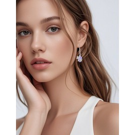 EJARY Women Butterfly Earrings 925 Sterling Silver June Birthstone Alexandrite Dangle Drop Earring Jewelry for Mother Day Christmas Valentine Day