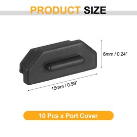 uxcell Silicone Port Cover, 5Pcs Computer Laptop Anti Dust Cover Dust Plug Caps, Anti Dust Stopper Protector Plugs for USB, Desktop Computers, Stereos, Monitors, Laptops (Black)