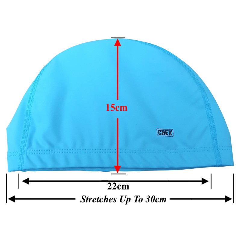 CHEX Comfortable Fit PU Swim Cap Stretchy Tear Resistant Easy