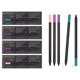Perpetua Portofino Ecoological Pencils Collectible Pencil "Made in Italy" Recycled Graphite with Eraser Set Portofino with 4 Pencils Design and Technology for Writing and Painting Gift Ideas