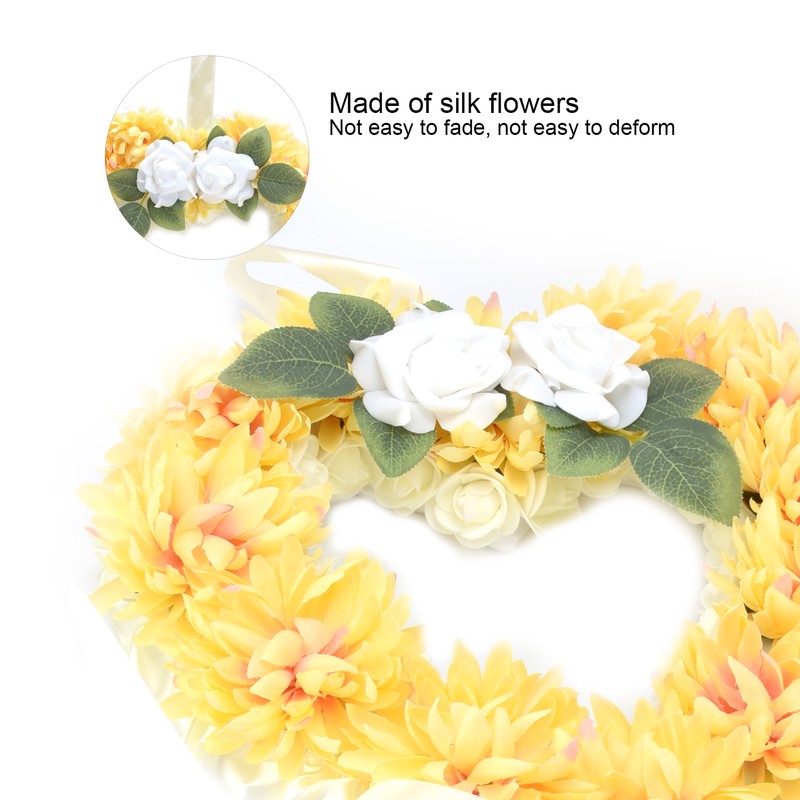 Heart Shaped Tribute Memorial Wreath Artificial Silk Wreath Gravestone Decoration