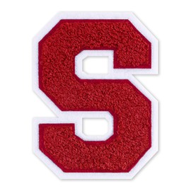 QianSiLi 4.5 Inch Chenille Iron On Letters for Clothes Varsity Letter Patches Embroidered Patch Iron On Patches for Clothing Jacket/Hoodie/Varsity (Red,S)