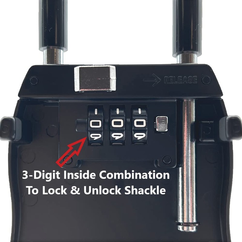 Vault Locks Key Lock Box with Separate Combination for Latch