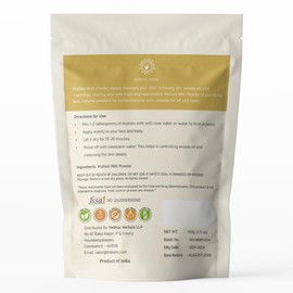 Multani Mitti Powder, Bentonite Clay & Fuller's Earth Clay – 100% Natural Skin Soother, Cleanser & Acne Reducer – 100g