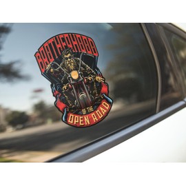 Brotherhood of The Open Road 7 inch Sticker Decal for Mototcycles, Cars, Trucks & Laptops (1-Pack)
