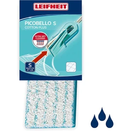 Leifheit Wischpad Picobello S cotton plus für Bodenwischer Picobello S, Wischbezug für hartnäckigen Schmutz, Wischmopp für Stein- und Fliesenböden