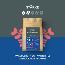Melitta Manufacture Coffee Ethiopia, Specialty Coffee, 250 g, Filter Coffee Unground, Single Origin Coffee, Gentle Drum Roasting, Roasted in Germany, Strength 2