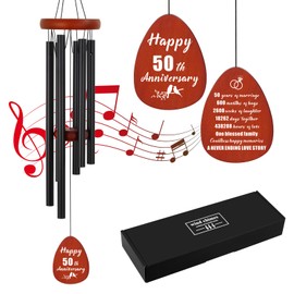 Boiveco 50 Year Wedding Anniversary Wind Chimes Gifts for Men Women, 50th Anniversary Wedding Gifts for Parents Couples Wife Husband, Happy Anniversary Romantic Gifts for Her Him