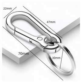 6pcs Keychain Clip Key Ring, Ai-OUMLEEF Metal Keychain Holder,Heavy Duty Carabiner Keychain Quick Release Hooks Key Clip,for Hanging Backpack, Travel, Camping(Silver)
