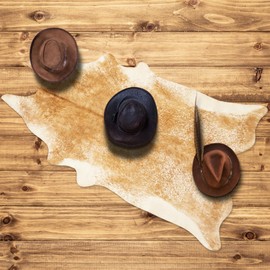 Rtizon Cow Hide Rugs for Living Room, Washable Cowhide Rug, Small Faux Animal Skin Rugs, Non-Slip Cow Print Area Rugs, 2x3Ft Cowhide Rugs for Bedroom Office Entryway Kitchen, Khaki