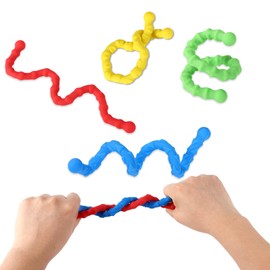 Lyreh Sensory Fidget Toy, 25 x 1.3 cm, Sensory Autism Toy for Children, Colourful Textured Fidget Twist Relaxation Stick, Perfect for Stimulating Creativity, Relief, Anxiety, Pack of 4