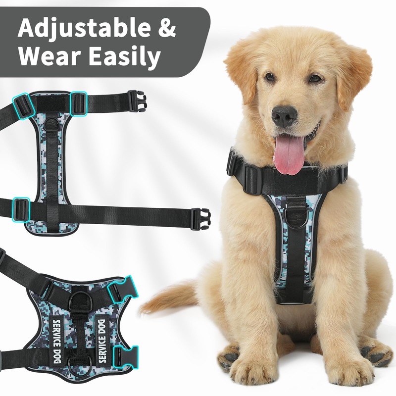 Belababy Dog Harness Small Medium Large, Reflective Tactical No Pull