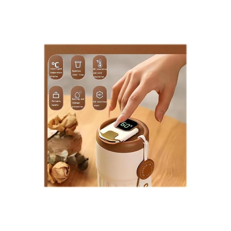 meiliyadexin - Termo de café con visualización de temperatura, termo