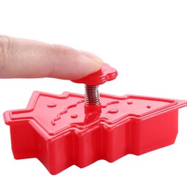 Christmas Biscuit Mold 3D Cookie Plunger Cutter Pastry Decor DIY Baking Mold 3D Mini House Scenery Xmas Cookie Cutter Set Rectangle Label Stickers Gift Decor Package Stickers Christmas Tags