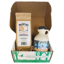 Vermont Maple Syrup and Pancake Mix Gift Box - From Barred Woods Maple Products (Amber Rich)