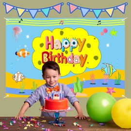 Sponge Birthday Party Decorations Sponge Birthday Banner for Sponge Birthday Party Backdrop Photo Background Wall Decor Sponge Party Supplies