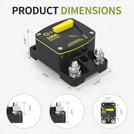 RVMARINEPAT RVMARINEPAT 100 Amp 12V Automotive Circuit Breaker Switches & DC Manual Reset for Car Audio RV Marine Boat Truck Trolling Motors, 2PCS