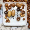 180Pcs Large Hole Natural Wood Beads, BetterJonny Round Wooden Spacer